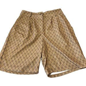 Shein Black/Beige Diamond Print Shorts Polyester Blend Size 6/Med (US)/38 (EU)